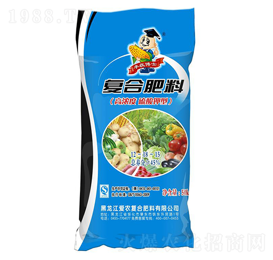 高濃度硫酸鉀型復(fù)合肥料12-18-15-豐收博士-愛(ài)農(nóng)