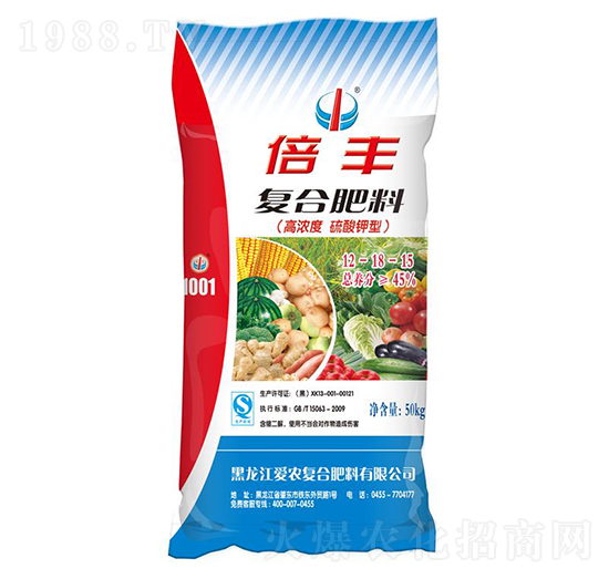 高濃度硫酸鉀型復(fù)合肥料12-18-15-倍豐-愛農(nóng)