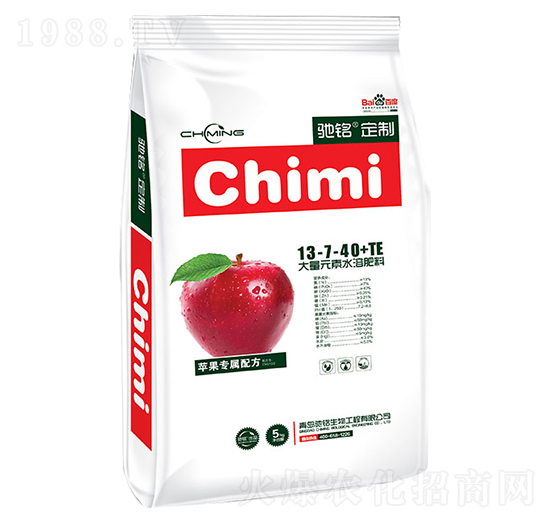 蘋果定制肥大量元素水溶肥13-7-40+TE-馳銘生物