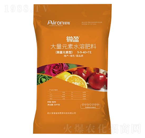 高鉀型大量元素水溶肥料9-9-40+TE-微盈-愛隆