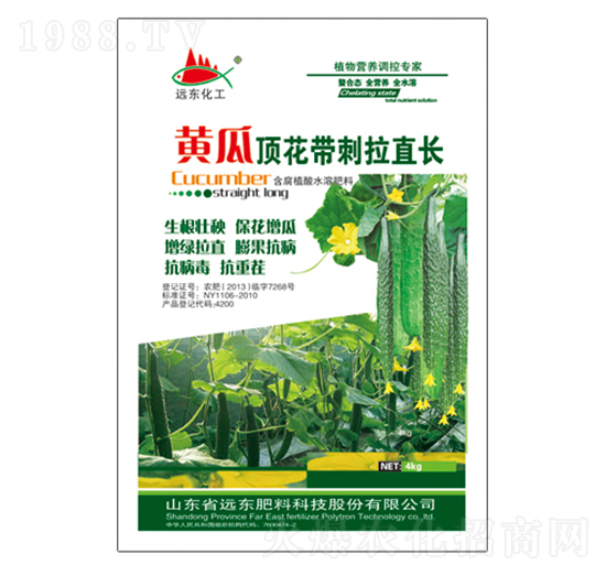 黃瓜頂花帶刺拉直長(zhǎng)-遠(yuǎn)東肥料