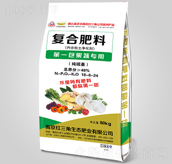 果蔬專用純硫基復合肥料18-6-24-紅三角