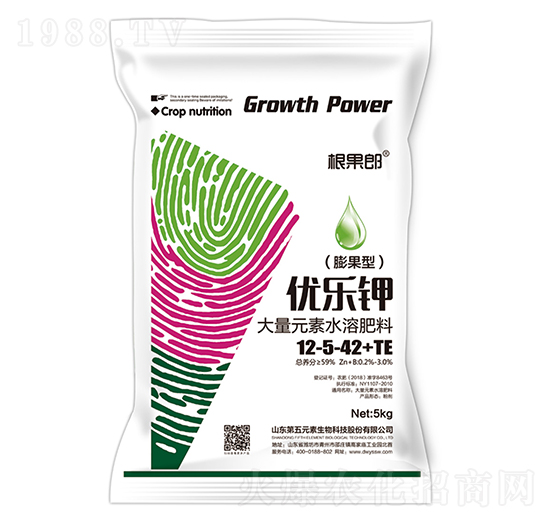 優(yōu)樂鉀大量元素水溶肥料12-5-42+TE-根果郎-第五元素