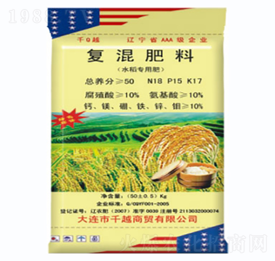 水稻專用復混肥18-15-17-千越