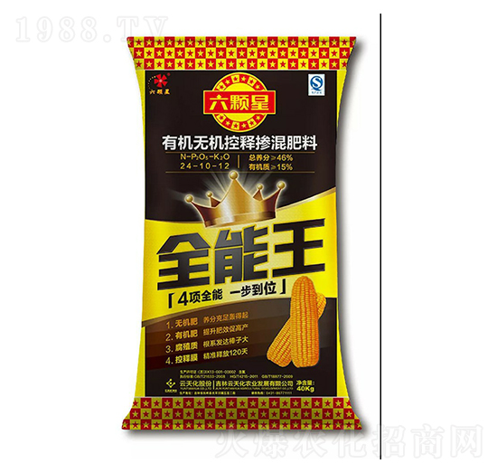 有機(jī)無機(jī)控釋長效摻混肥24-10-12-六顆星-云天化