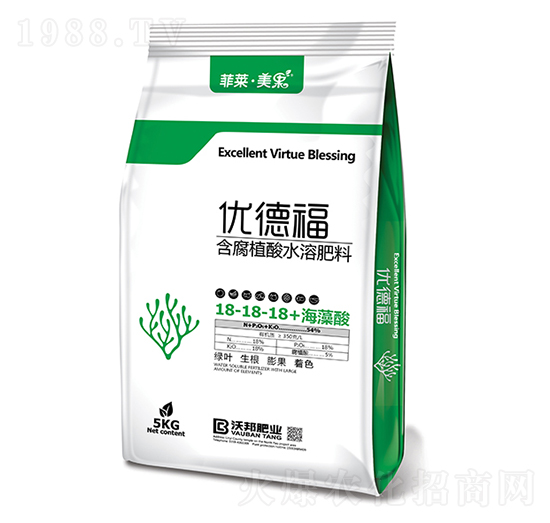優(yōu)德福含腐植酸水溶肥料18-18-18+海藻酸-菲萊·美果-沃邦肥業(yè)