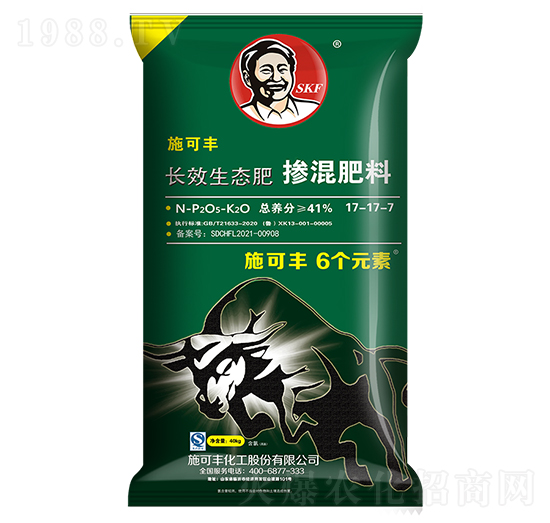 長(zhǎng)效生態(tài)肥摻混肥料17-17-7-6個(gè)元素-施可豐