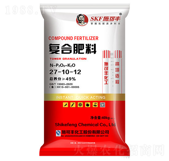 高塔造粒復(fù)合肥料27-10-12-施可豐