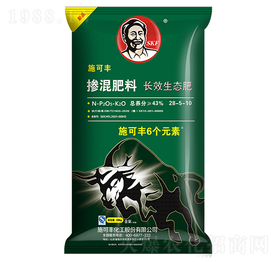 長(zhǎng)效生態(tài)摻混肥料28-5-10-6個(gè)元素施可豐