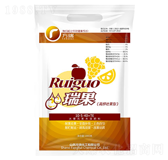 高鉀壯根型大量元素水溶肥料10-5-40+TE-瑞果-方瑞