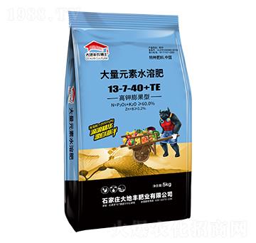5kg高鉀膨果型大量元素水溶肥13-7-40+TE-大地豐